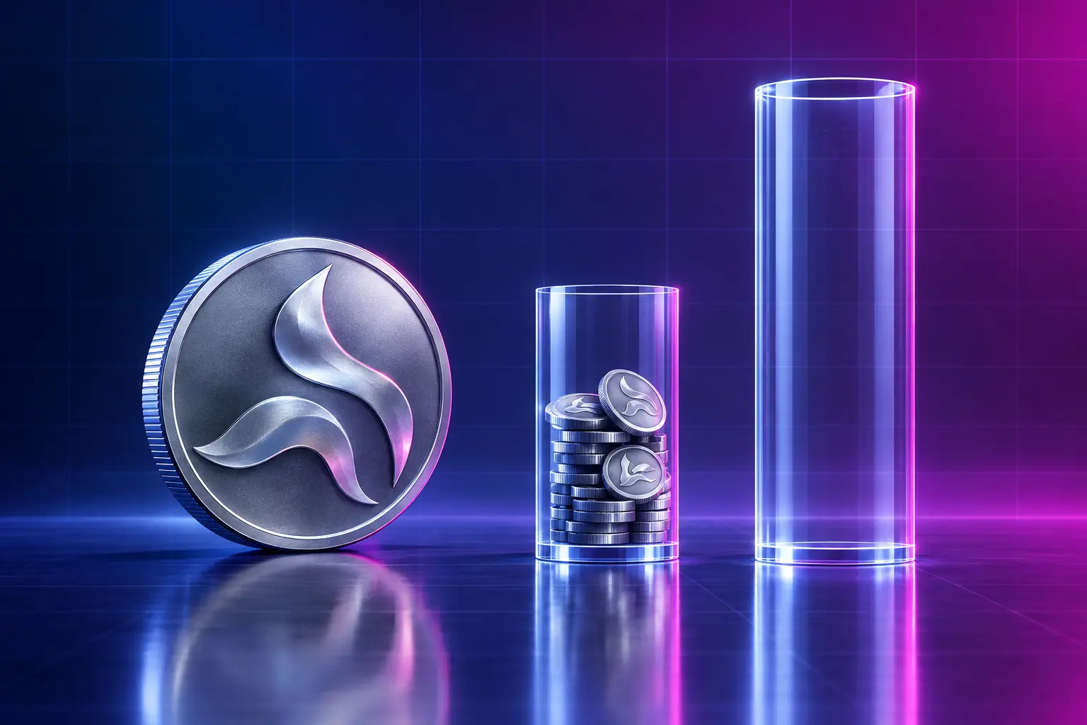 Stylized XRP treasury token beside contrasting valuation columns illustrating Evernorth’s equity valuation gap